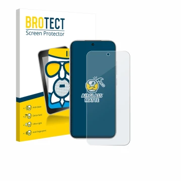 Face avant d’un emballage produit avec le logo de la marque BROTECT. À côté, l’appareil Xiaomi Poco F8 Pro est représenté avec