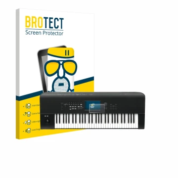 Face avant d’un emballage produit avec le logo de la marque BROTECT. À côté, l’appareil KORG Nautilus 61 est représenté avec l
