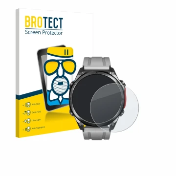 Face avant d’un emballage produit avec le logo de la marque BROTECT. À côté, l’appareil Doogee Anywise W1 Pro est représenté a
