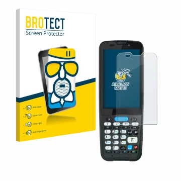Face avant d’un emballage produit avec le logo de la marque BROTECT. À côté, l’appareil Unitech HT330 est représenté avec la p