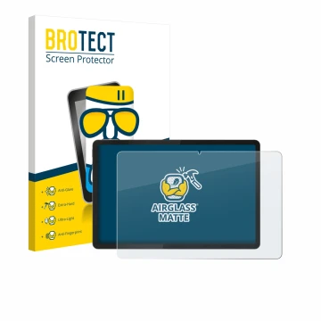 Face avant d’un emballage produit avec le logo de la marque BROTECT. À côté, l’appareil Lenovo Tab K12 ZAGJ0153SE est représen