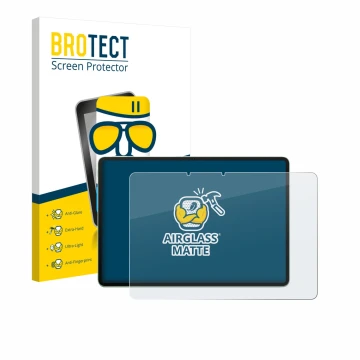 Face avant d’un emballage produit avec le logo de la marque BROTECT. À côté, l’appareil Huawei MatePad 11.5