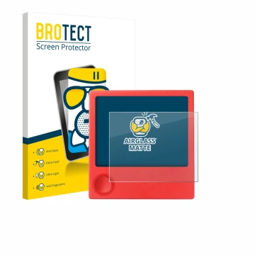 Face avant d’un emballage produit avec le logo de la marque BROTECT. À côté, l’appareil PicPak E-Ink Display est représenté av