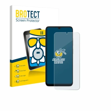 Face avant d’un emballage produit avec le logo de la marque BROTECT. À côté, l’appareil Doogee Note 56X Pro est représenté ave