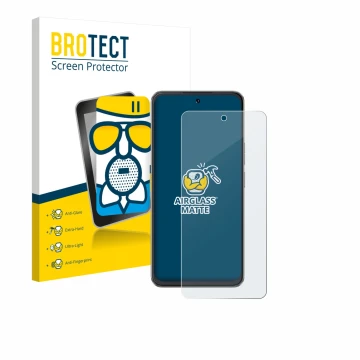 Face avant d’un emballage produit avec le logo de la marque BROTECT. À côté, l’appareil Cubot Note 60 est représenté avec la p