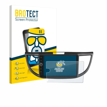 Face avant d’un emballage produit avec le logo de la marque BROTECT. À côté, l’appareil Joying Car Radio 9