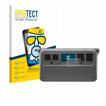 Face avant d’un emballage produit avec le logo de la marque BROTECT. À côté, l’appareil DJI Power 1000 est représenté avec la 