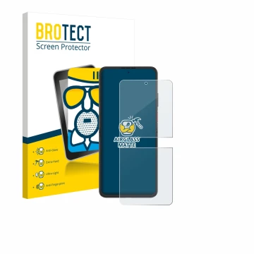 Face avant d’un emballage produit avec le logo de la marque BROTECT. À côté, l’appareil Nubia Flip 2 est représenté avec la pr