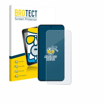 Face avant d’un emballage produit avec le logo de la marque BROTECT. À côté, l’appareil Oppo Find X8s est représenté avec la p