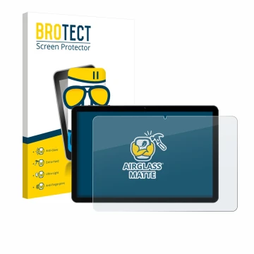 Face avant d’un emballage produit avec le logo de la marque BROTECT. À côté, l’appareil Doogee Tab G5 est représenté avec la p