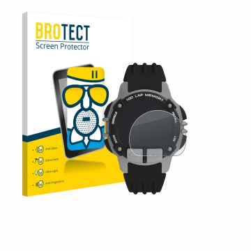 Face avant d’un emballage produit avec le logo de la marque BROTECT. À côté, l’appareil Timex Ironman TW5M63200 est représenté