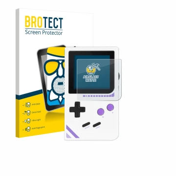 Face avant d’un emballage produit avec le logo de la marque BROTECT. À côté, l’appareil Modretro Chromatic est représenté avec