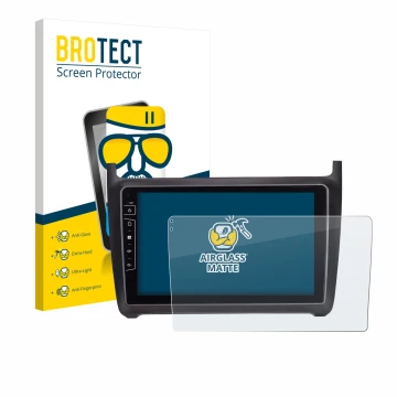 Face avant d’un emballage produit avec le logo de la marque BROTECT. À côté, l’appareil Dynavin D9-69H Premium Flex 9