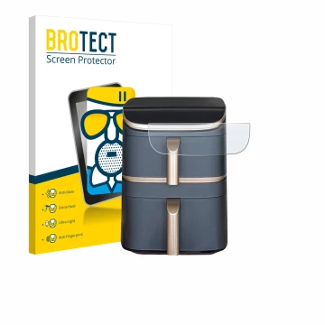 Face avant d’un emballage produit avec le logo de la marque BROTECT. À côté, l’appareil Cosori Turbo Tower Pro est représenté 