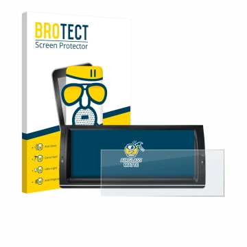 Face avant d’un emballage produit avec le logo de la marque BROTECT. À côté, l’appareil Xtrons PX1453BLHGS 10.25