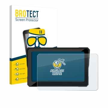 Face avant d’un emballage produit avec le logo de la marque BROTECT. À côté, l’appareil Carpuride W702 Plus 7