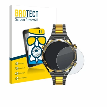 Face avant d’un emballage produit avec le logo de la marque BROTECT. À côté, l’appareil Blackview W90 Pro est représenté avec 