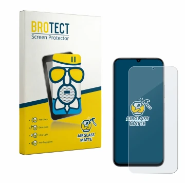 Face avant d’un emballage produit avec le logo de la marque BROTECT. À côté, l’appareil realme C100 4G est représenté avec la 