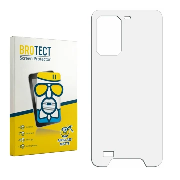 Face avant d’un emballage produit avec le logo de la marque BROTECT. À côté se trouve la protection d’écran correspondante.