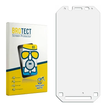 Face avant d’un emballage produit avec le logo de la marque BROTECT. À côté se trouve la protection d’écran correspondante.