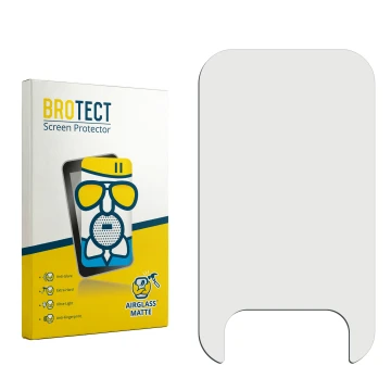 Face avant d’un emballage produit avec le logo de la marque BROTECT. À côté se trouve la protection d’écran correspondante.