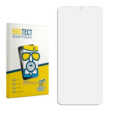 Face avant d’un emballage produit avec le logo de la marque BROTECT. À côté se trouve la protection d’écran correspondante.