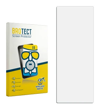 Face avant d’un emballage produit avec le logo de la marque BROTECT. À côté se trouve la protection d’écran correspondante.