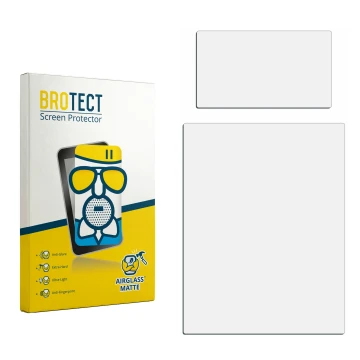 Face avant d’un emballage produit avec le logo de la marque BROTECT. À côté se trouve la protection d’écran correspondante.