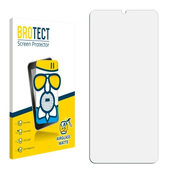 Face avant d’un emballage produit avec le logo de la marque BROTECT. À côté se trouve la protection d’écran correspondante.