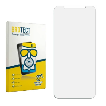 Face avant d’un emballage produit avec le logo de la marque BROTECT. À côté se trouve la protection d’écran correspondante.