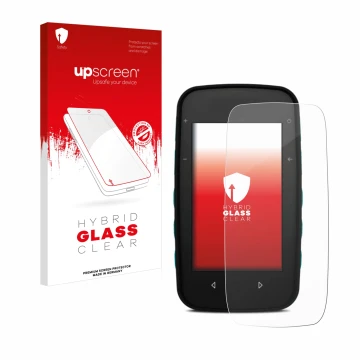 Face avant d’un emballage produit avec le logo de la marque upscreen. À côté, l’appareil CompeGPS TwoNav Cross est représenté 