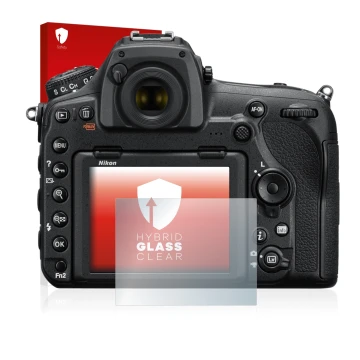 Face avant d’un emballage produit avec le logo de la marque upscreen. À côté, l’appareil Fujifilm X-E3 est représenté avec la 