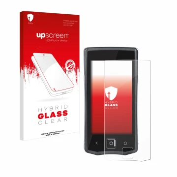 Face avant d’un emballage produit avec le logo de la marque upscreen. À côté, l’appareil Orderman 7 est représenté avec la pro
