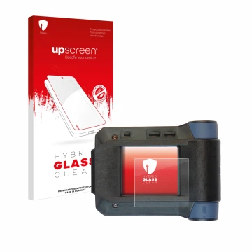Face avant d’un emballage produit avec le logo de la marque upscreen. À côté, l’appareil Swissphone s.Quad X15 est représenté 