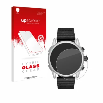Face avant d’un emballage produit avec le logo de la marque upscreen. À côté, l’appareil Diesel On Full Guard 2.5 est représen