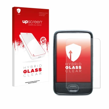 Face avant d’un emballage produit avec le logo de la marque upscreen. À côté, l’appareil Dexcom G6 Receiver CGM est représenté