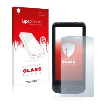 Face avant d’un emballage produit avec le logo de la marque upscreen. À côté, l’appareil Newland MT90 Orca est représenté avec