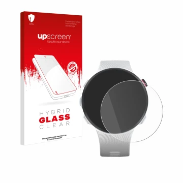 Face avant d’un emballage produit avec le logo de la marque upscreen. À côté, l’appareil Garmin Forerunner 45S est représenté 