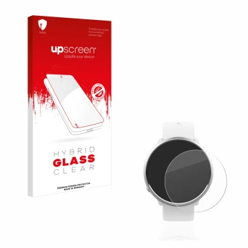 Face avant d’un emballage produit avec le logo de la marque upscreen. À côté, l’appareil Polar Ignite est représenté avec la p