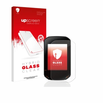 Face avant d’un emballage produit avec le logo de la marque upscreen. À côté, l’appareil Bryton Rider 420 est représenté avec 