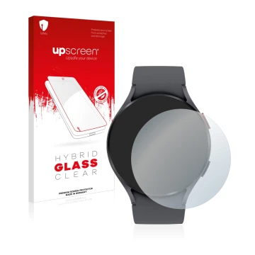 Face avant d’un emballage produit avec le logo de la marque upscreen. À côté, l’appareil Garmin Fenix 6S Pro est représenté av