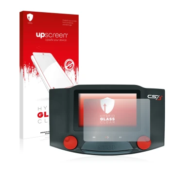 Face avant d’un emballage produit avec le logo de la marque upscreen. À côté, l’appareil Märklin Central Station 3 Plus est re