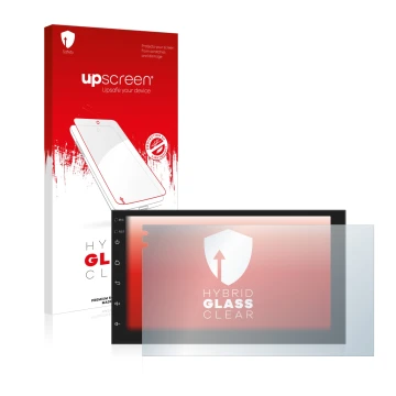 Face avant d’un emballage produit avec le logo de la marque upscreen. À côté, l’appareil Phonocar MediaStation 2Din est représ