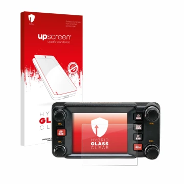 Face avant d’un emballage produit avec le logo de la marque upscreen. À côté, l’appareil Yaesu FTM-400XDR est représenté avec 