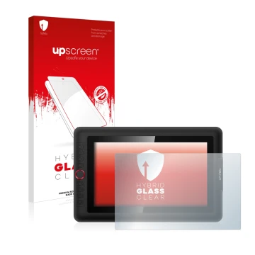 Face avant d’un emballage produit avec le logo de la marque upscreen. À côté, l’appareil XP-Pen Artist 13.3 Pro est représenté
