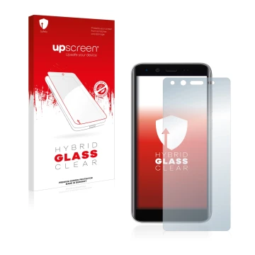 Face avant d’un emballage produit avec le logo de la marque upscreen. À côté, l’appareil Emporia Smart 3 mini est représenté a