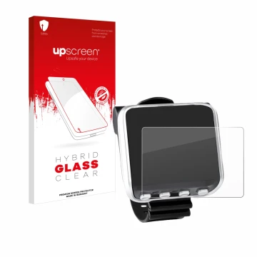 Face avant d’un emballage produit avec le logo de la marque upscreen. À côté, l’appareil Mares Genius est représenté avec la p