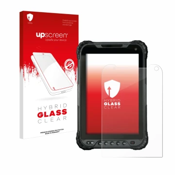 Face avant d’un emballage produit avec le logo de la marque upscreen. À côté, l’appareil UniStrong UT30 8