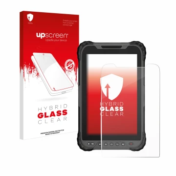 Face avant d’un emballage produit avec le logo de la marque upscreen. À côté, l’appareil GeoMax Zenius 800 est représenté avec