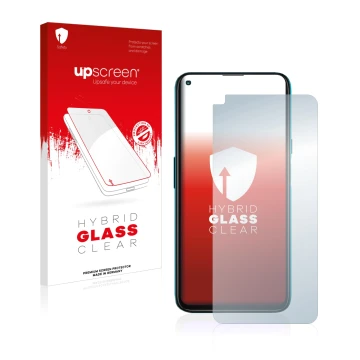 Face avant d’un emballage produit avec le logo de la marque upscreen. À côté, l’appareil Cubot X30 est représenté avec la prot